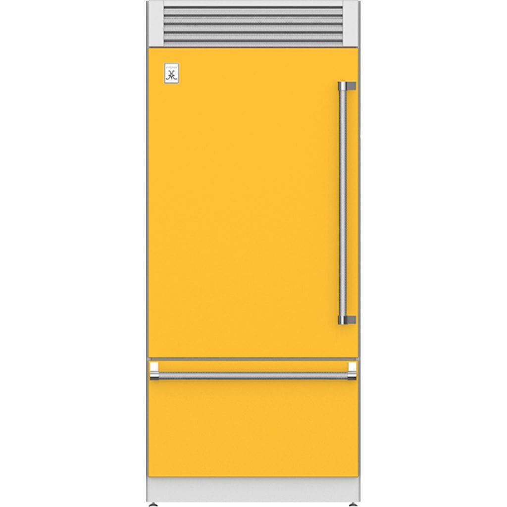 Hestan 36" Pro Style Bottom Mount, Top Compressor Refrigerator - KRP Series Refrigerator KRPL36-YW Luxury Appliances Direct
