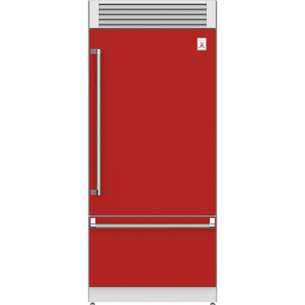 Hestan 36" Pro Style Bottom Mount, Top Compressor Refrigerator - KRP Series Refrigerator KRPR36-RD Luxury Appliances Direct
