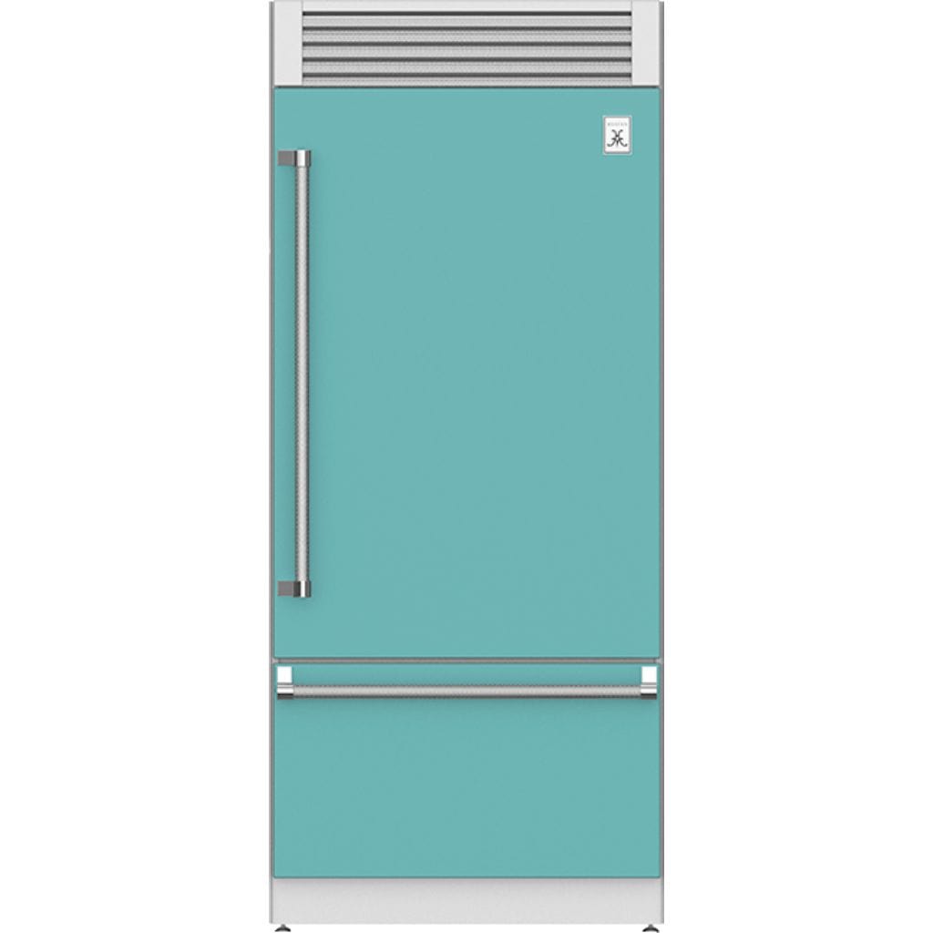 Hestan 36" Pro Style Bottom Mount, Top Compressor Refrigerator - KRP Series Refrigerator KRPR36-TQ Luxury Appliances Direct