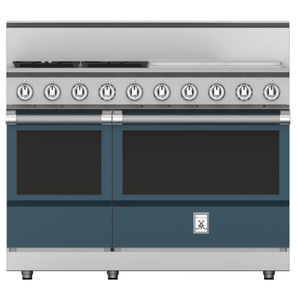 Hestan 48" 5-Burners Gas Range with 24" Griddle KRG484GD-NG-GG Luxury Appliances Direct