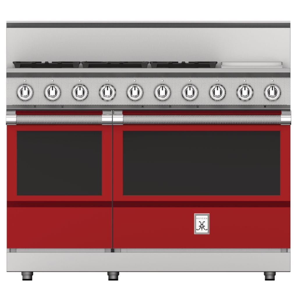 Hestan 48" Gas Range 5 Burners with Griddle KRG485GD-NG-RD Luxury Appliances Direct