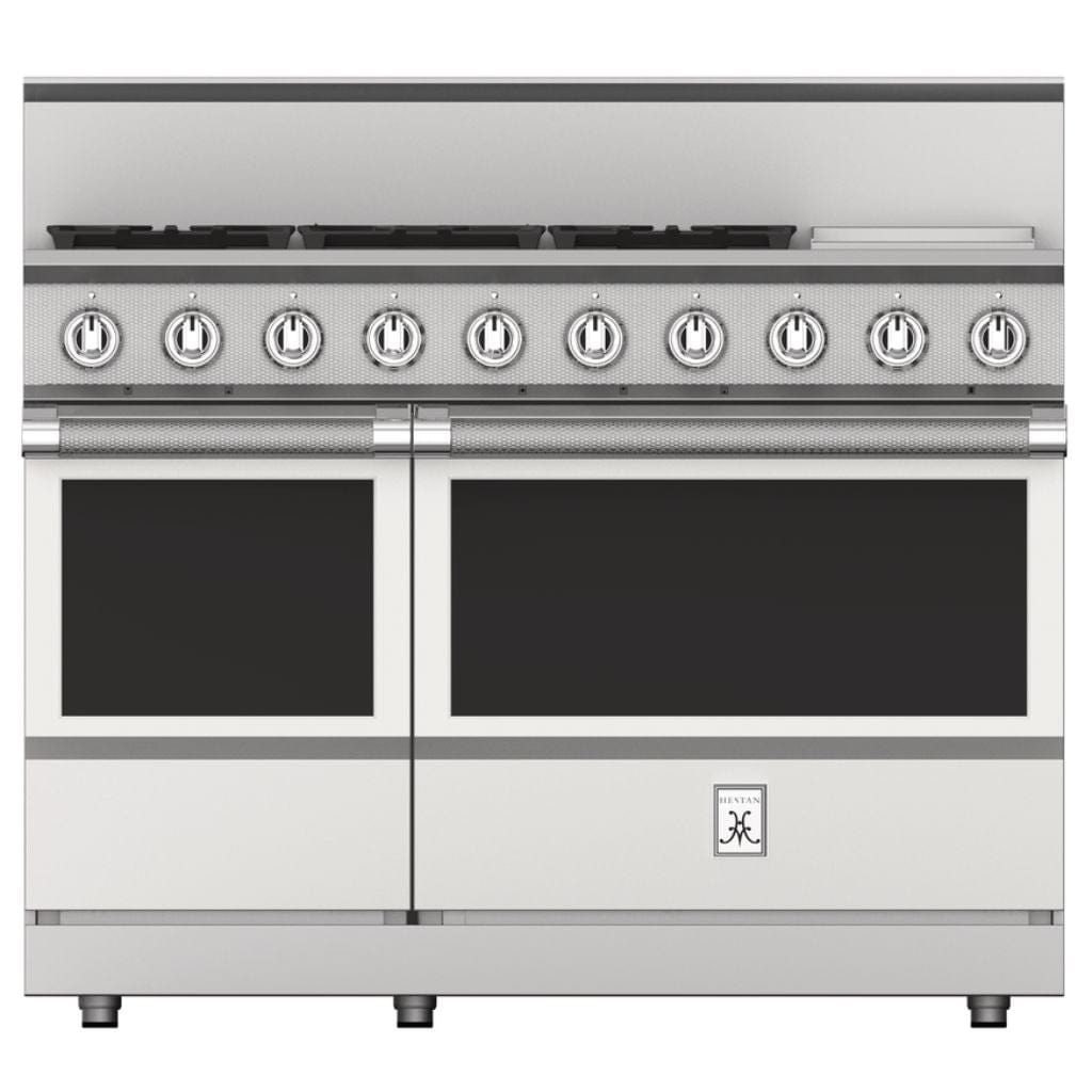 Hestan 48" Gas Range 5 Burners with Griddle KRG485GD-NG-WH Luxury Appliances Direct