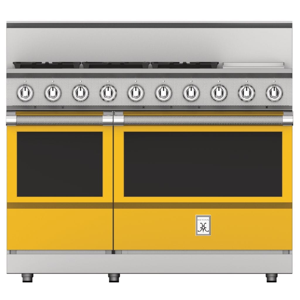Hestan 48" Gas Range 5 Burners with Griddle KRG485GD-NG-YW Luxury Appliances Direct