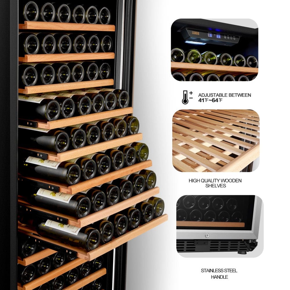 Lanbo 149 Bottles Single Zone Stainless Steel Wine Coolers LW155S Wine Coolers LW155S Luxury Appliances Direct