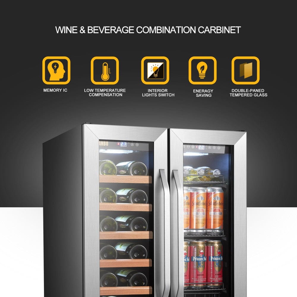 Lanbo 24 Inch Freestanding Wine and Beverage Coolers LB36BD Wine/Beverage Coolers Combo LB36BD Luxury Appliances Direct