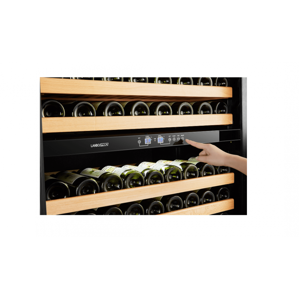 Lanbo 287 Bottles Dual Black French Door Wine Coolers LP328D Wine Coolers LP328D Luxury Appliances Direct