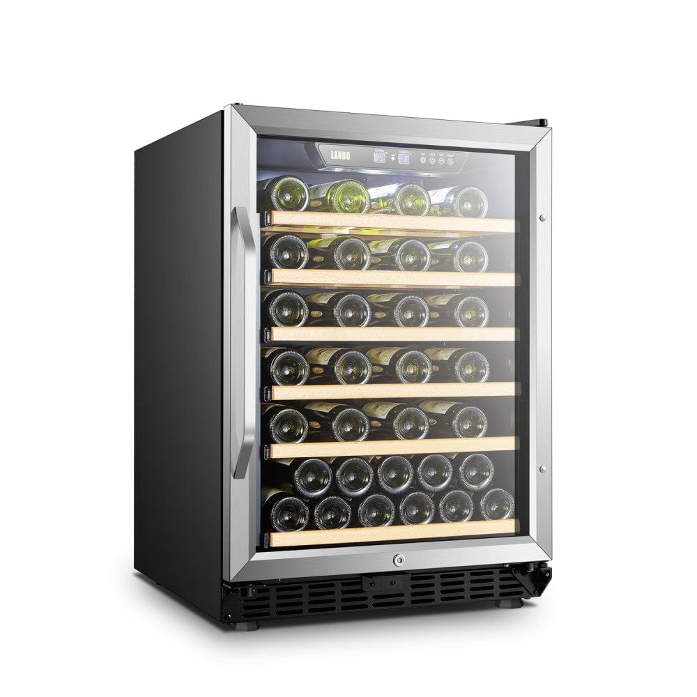 Lanbo 52 Bottles Single Zone Stainless Steel Wine Coolers LW52S Wine Coolers LW52S Luxury Appliances Direct