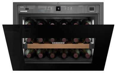 Liebherr HWGB 1803 Built-in Fully Integrated Black Glass Wine Cabinet Wine Coolers HWGB 1803 Luxury Appliances Direct