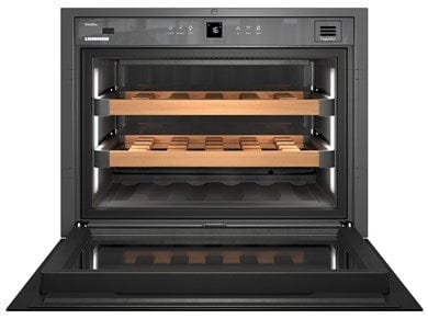 Liebherr HWGB 1803 Built-in Fully Integrated Black Glass Wine Cabinet Wine Coolers HWGB 1803 Luxury Appliances Direct