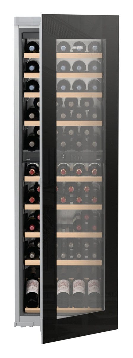 Liebherr HWGB 8300 Built-in Fully Integrated Black Glass Wine Cabinet Wine Coolers HWGB 8300 Luxury Appliances Direct
