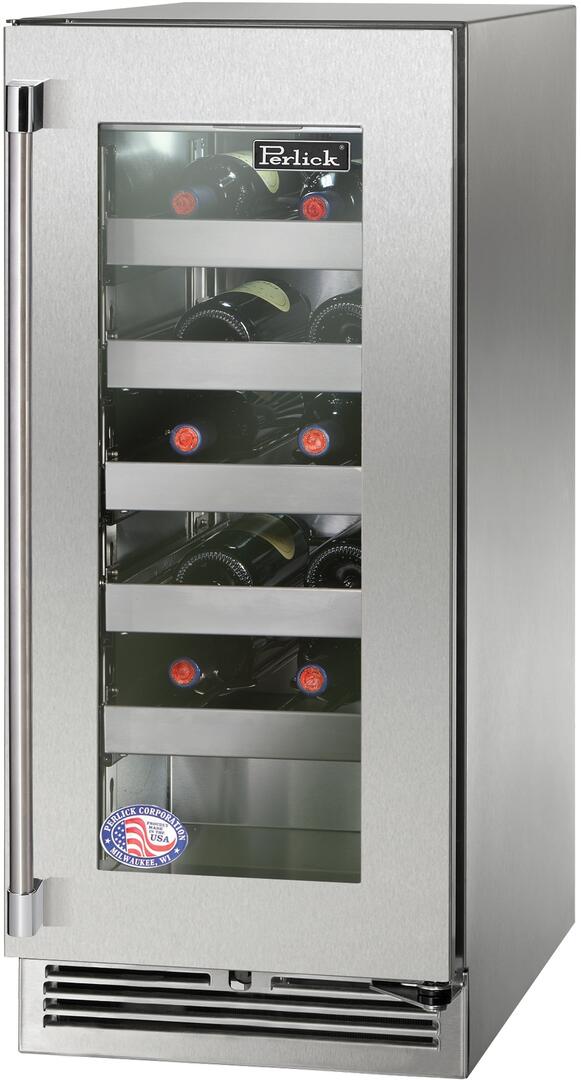 Perlick 15 inch Signature Series 20 Bottle Wine Cooler HP15WO-4-3 Wine Coolers HP15WO-4-3R Luxury Appliances Direct