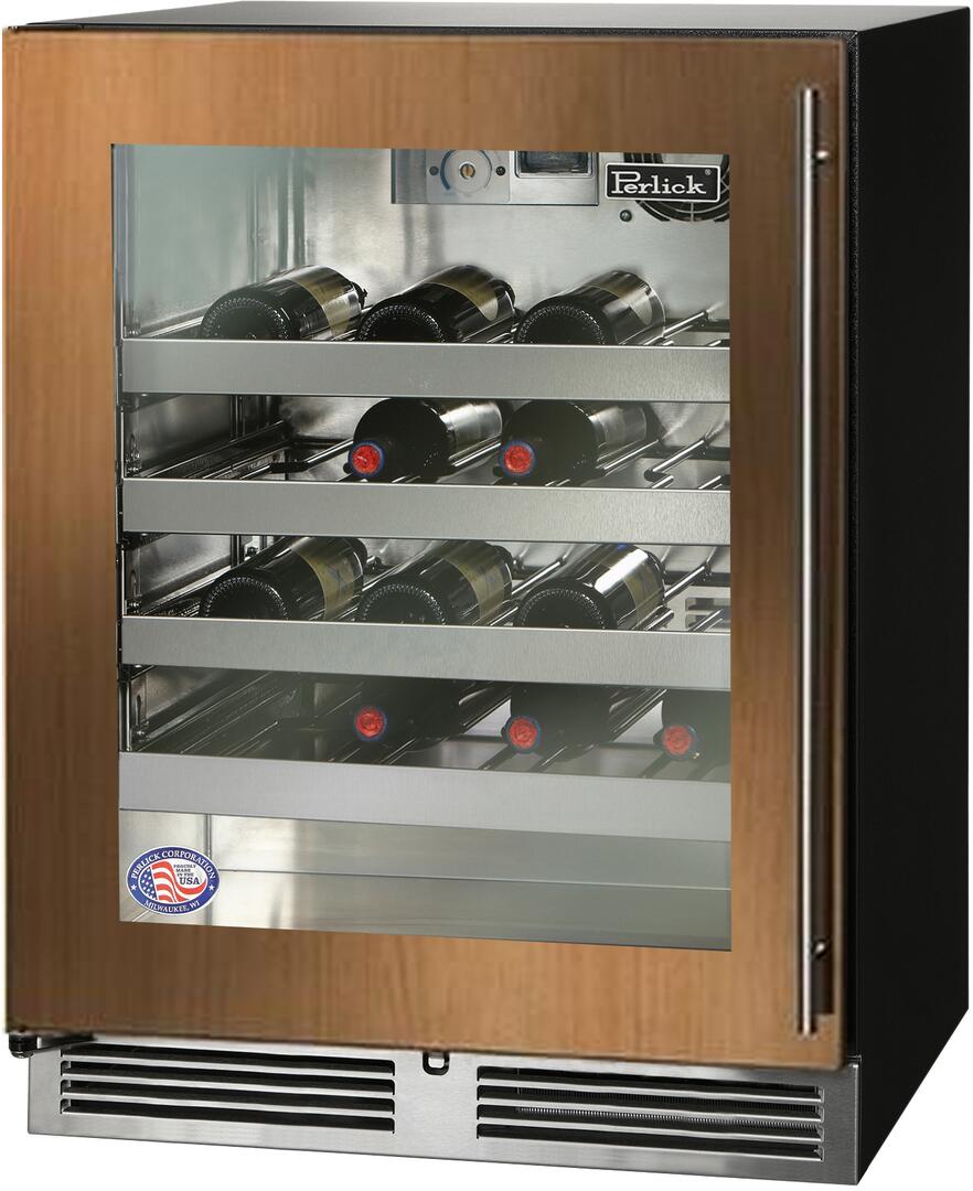 Perlick 24-Inch 32 Bottle Built-In Single Zone Wine Cooler HA24WB-4-4 Wine Coolers HA24WB-4-4L Luxury Appliances Direct