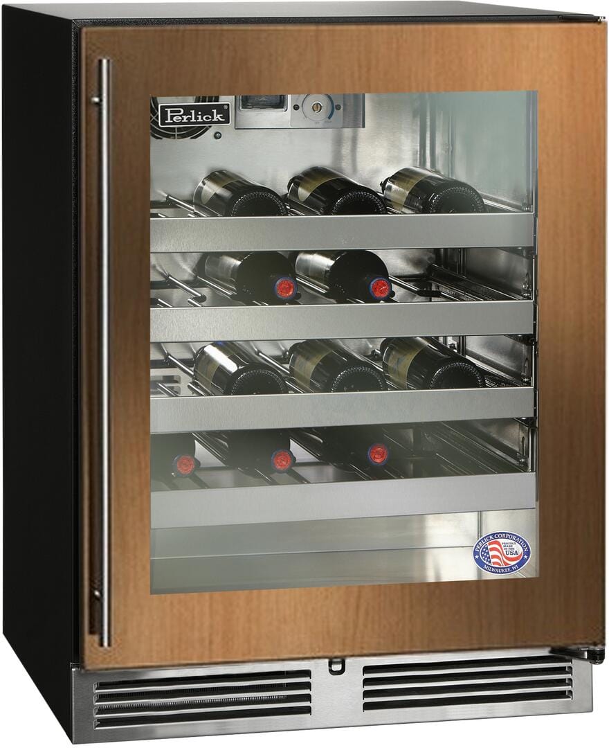 Perlick 24-Inch 32 Bottle Built-In Single Zone Wine Cooler HA24WB-4-4 Wine Coolers HA24WB-4-4R Luxury Appliances Direct