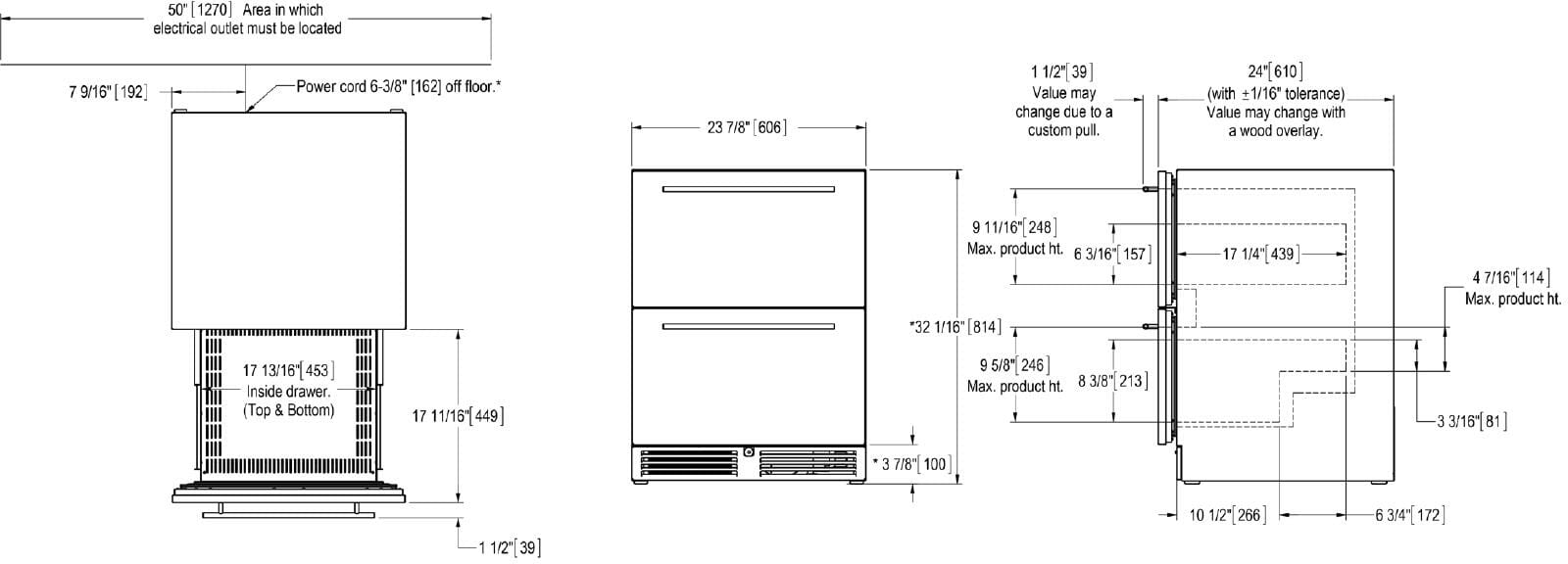 Perlick 24 inch ADA Compliant Series Compact Freezer HA24FB-4-5 Freezers Luxury Appliances Direct