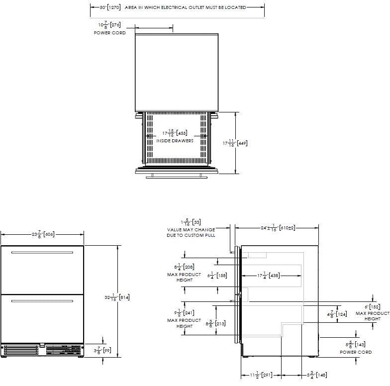 Perlick 24-Inch ADA Compliant Series Compact Freezer HA24FB-4-5DL Refrigerators HA24FB-4-5DL Luxury Appliances Direct