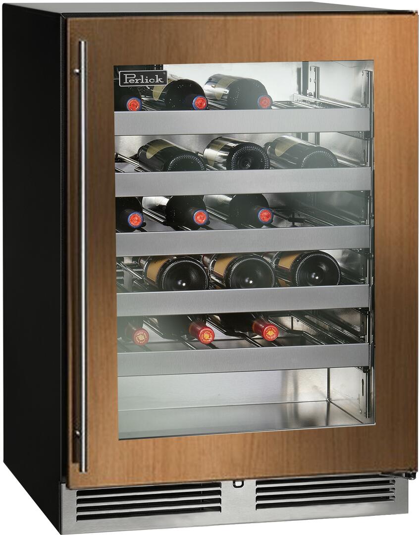 Perlick 24 inch C Series Built-In Single Zone Wine Cooler HC24WB-4-4 Wine Coolers HC24WB-4-4R Luxury Appliances Direct