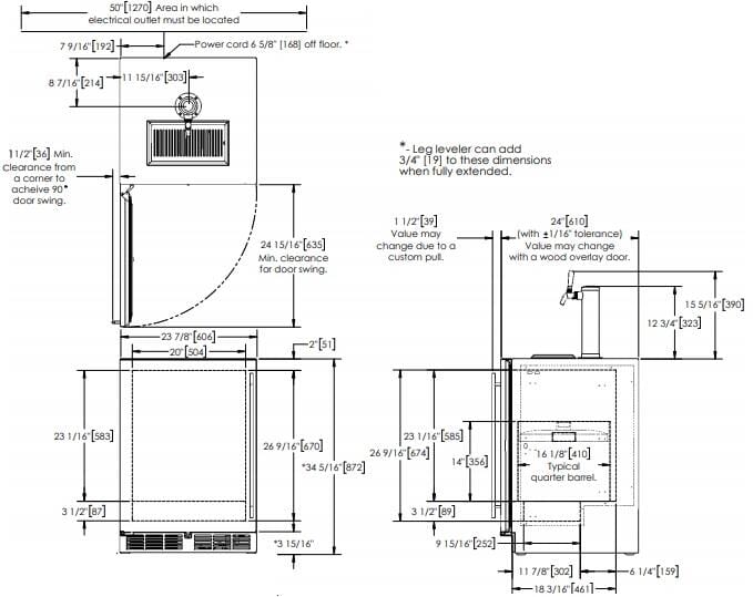 Perlick 24-Inch C-Series Outdoor Beer Dispenser HC24TO-4-1-2 Kegerators Luxury Appliances Direct