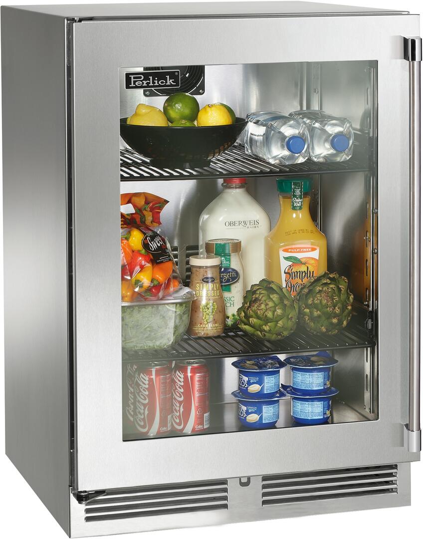 Perlick 24 inch Outdoor Built-In Compact Refrigerator HP24RM-4-3 Refrigerators HP24RM-4-3L Luxury Appliances Direct