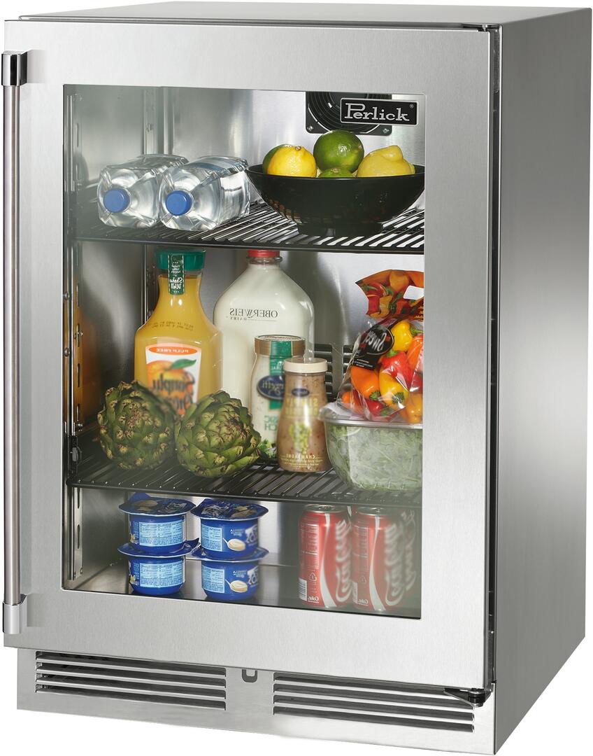 Perlick 24 inch Outdoor Built-In Compact Refrigerator HP24RM-4-3 Refrigerators HP24RM-4-3R Luxury Appliances Direct