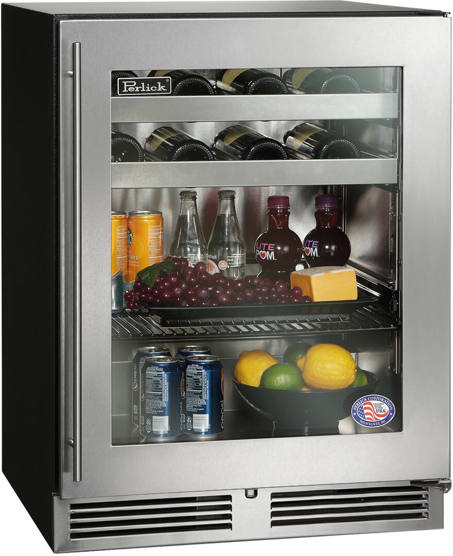 Perlick 24 inch Series 4.8 cu.ft Built-In Beverage Center HA24BB-4-3 Beverage Centers HA24BB-4-3R Luxury Appliances Direct