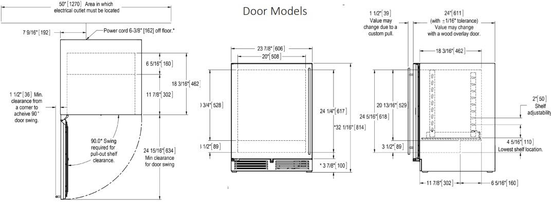 Perlick 24 inch Series 4.8 cu. ft. Compact Refrigerator CHA24RB-4-2 Refrigerators Luxury Appliances Direct