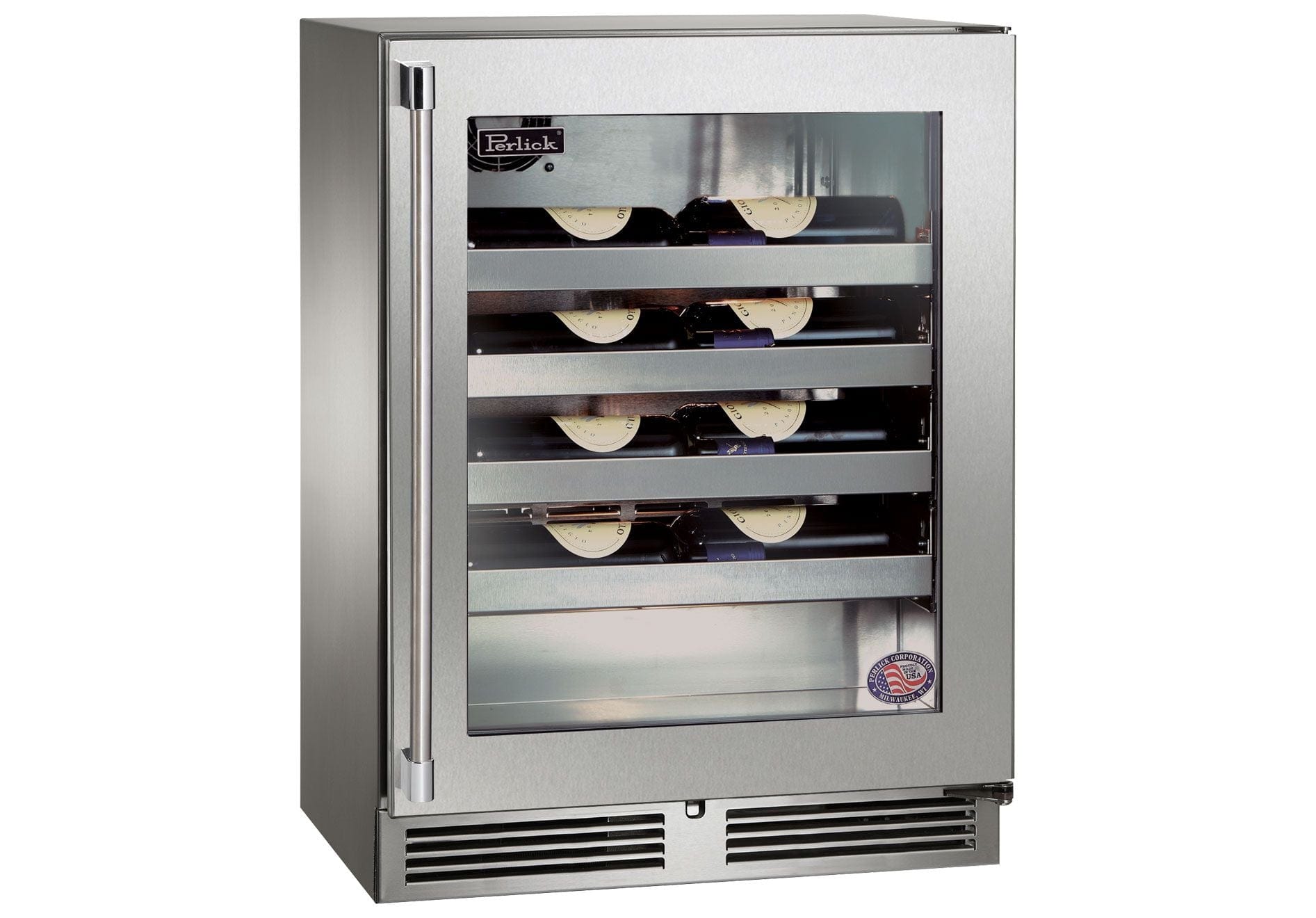 Perlick 24 inch Signature Series 20 Bottle Wine Cooler HH24WO-4-3 Wine Coolers HH24WO-4-3R Luxury Appliances Direct