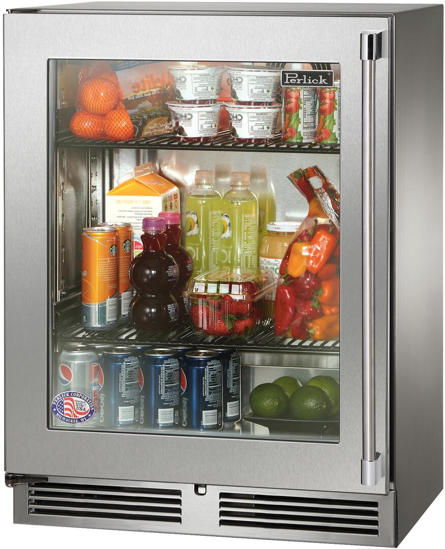 Perlick 24 inch Signature Series 3.1 cu ft Compact Refrigerator HH24RO-4-3 Refrigerators HH24RO-4-3L Luxury Appliances Direct