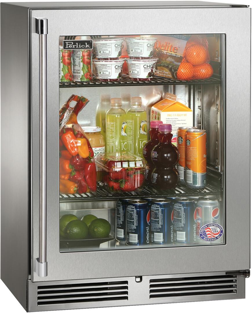 Perlick 24 inch Signature Series 3.1 cu ft Compact Refrigerator HH24RO-4-3 Refrigerators HH24RO-4-3R Luxury Appliances Direct