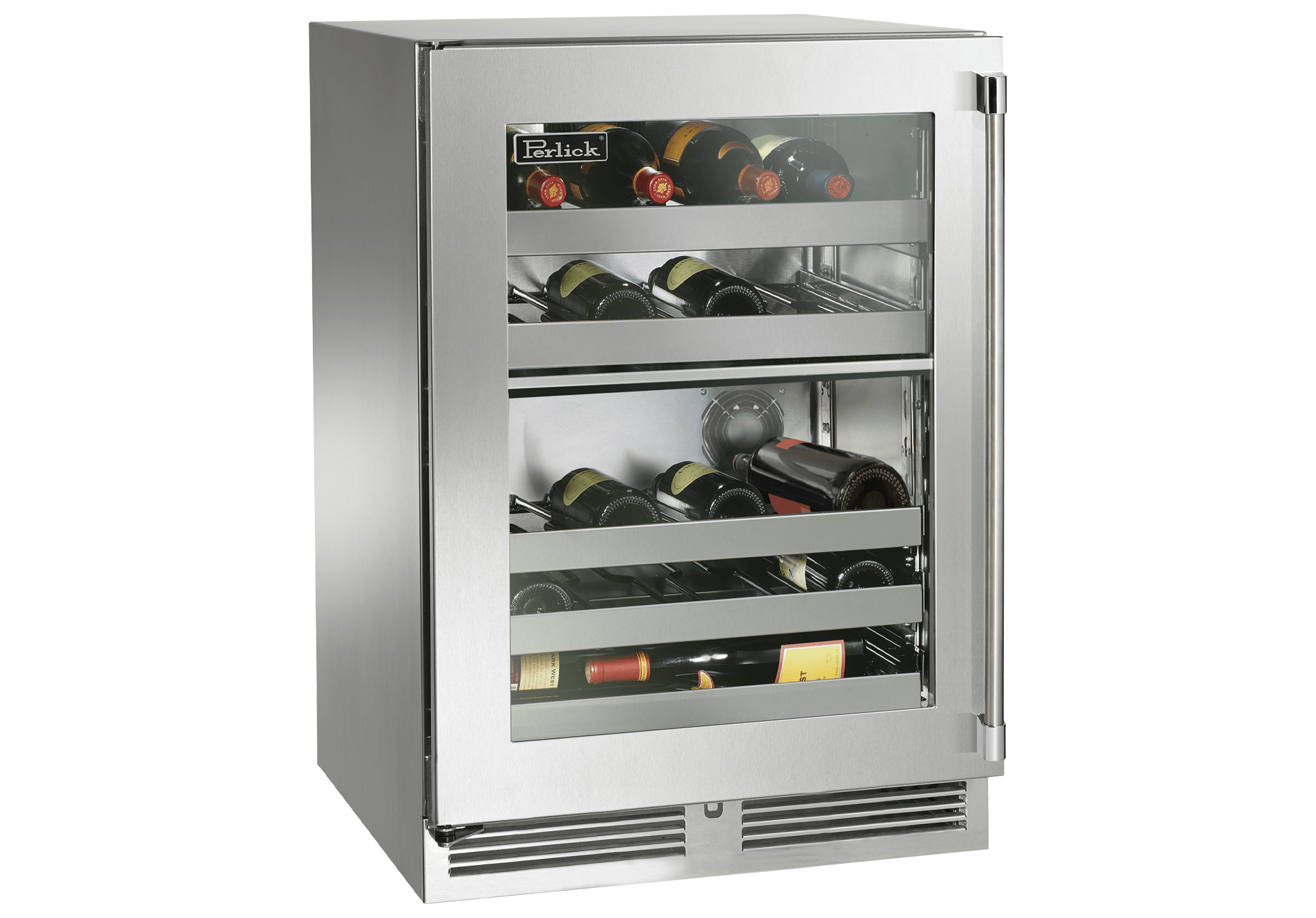 Perlick 24 inch Signature Series 32 Bottle Wine Cooler HP24DO-4-3 Wine Coolers HP24DO-4-3L Luxury Appliances Direct