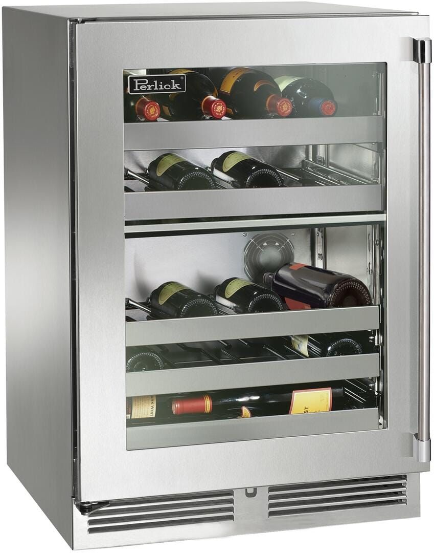 Perlick 24 inch Signature Series 32 Bottle Wine Cooler HP24DS-4-3 Wine Coolers HP24DS-4-3L Luxury Appliances Direct