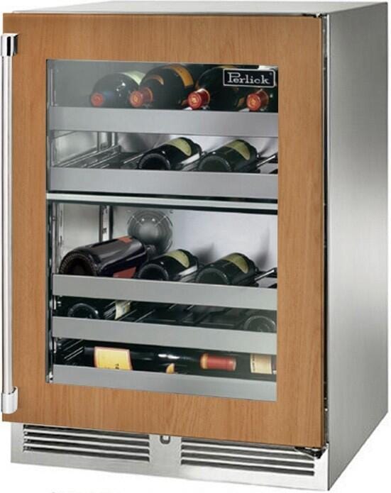 Perlick 24 inch Signature Series 32 Bottle Wine Cooler HP24DS-4-4 Wine Coolers HP24DS-4-4R Luxury Appliances Direct