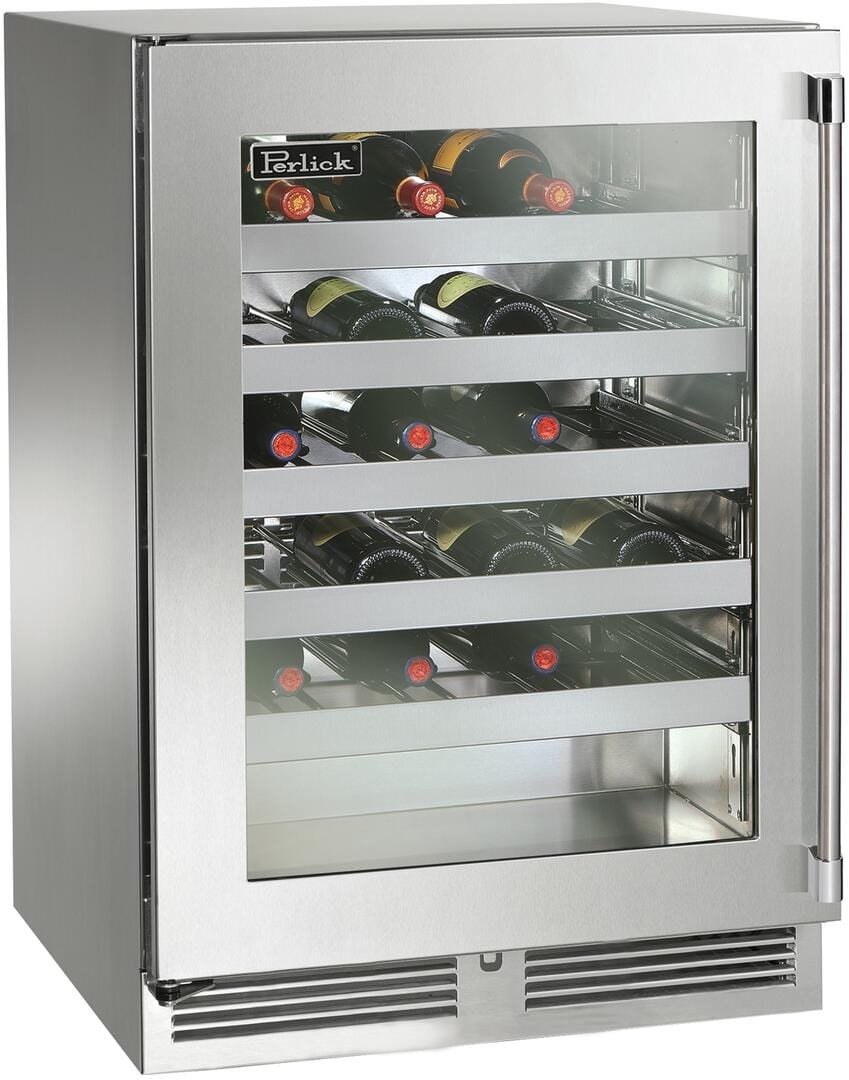 Perlick 24 inch Signature Series 45 Bottle Wine Cooler HP24WO-4-3 Wine Coolers HP24WO-4-3L Luxury Appliances Direct