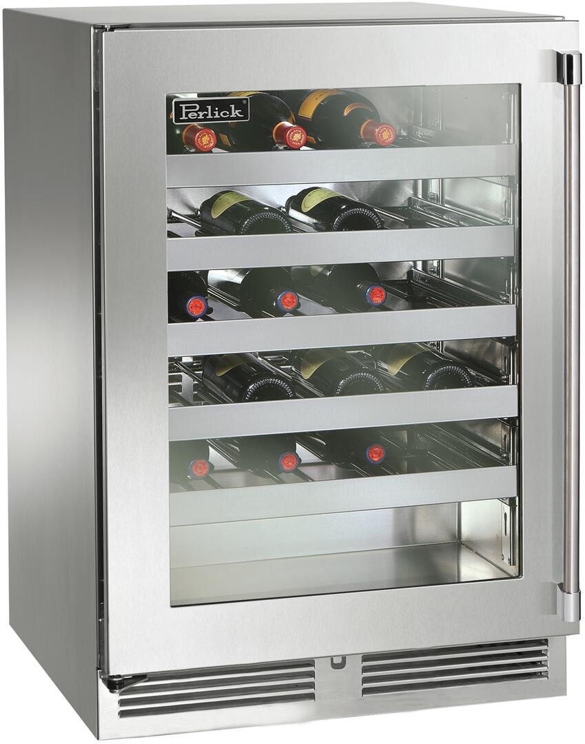 Perlick 24 inch Signature Series 45 Bottle Wine Cooler HP24WS-4-3 Wine Coolers HP24WS-4-3L Luxury Appliances Direct