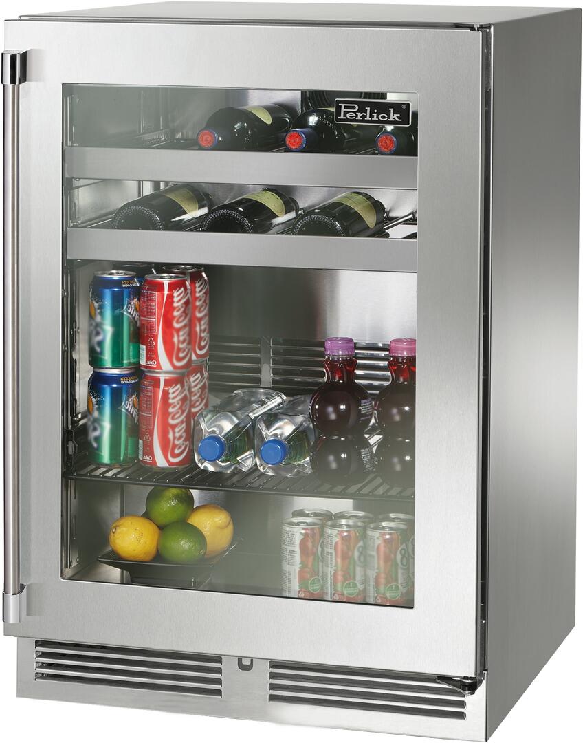 Perlick 24 inch Signature Series 5.2 cu ft  Beverage Center HP24BO-4-3 Beverage Centers HP24BO-4-3R Luxury Appliances Direct