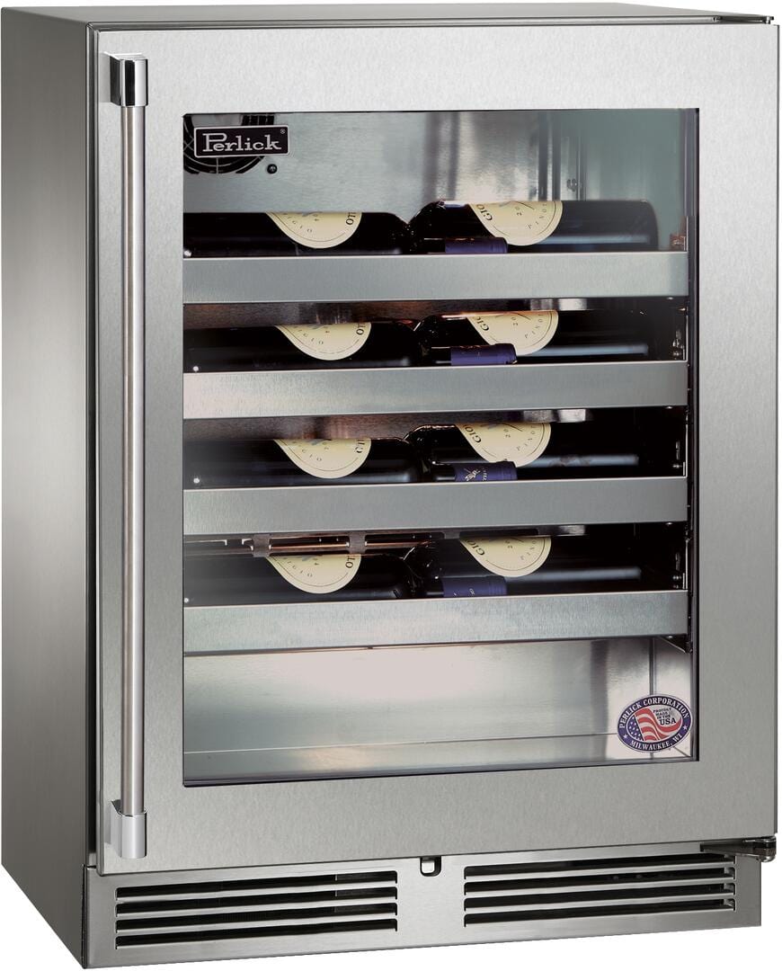 Perlick 24 inch Signature Series Built-In Wine Cooler HH24WM-4-3 Wine Coolers HH24WM-4-3R Luxury Appliances Direct