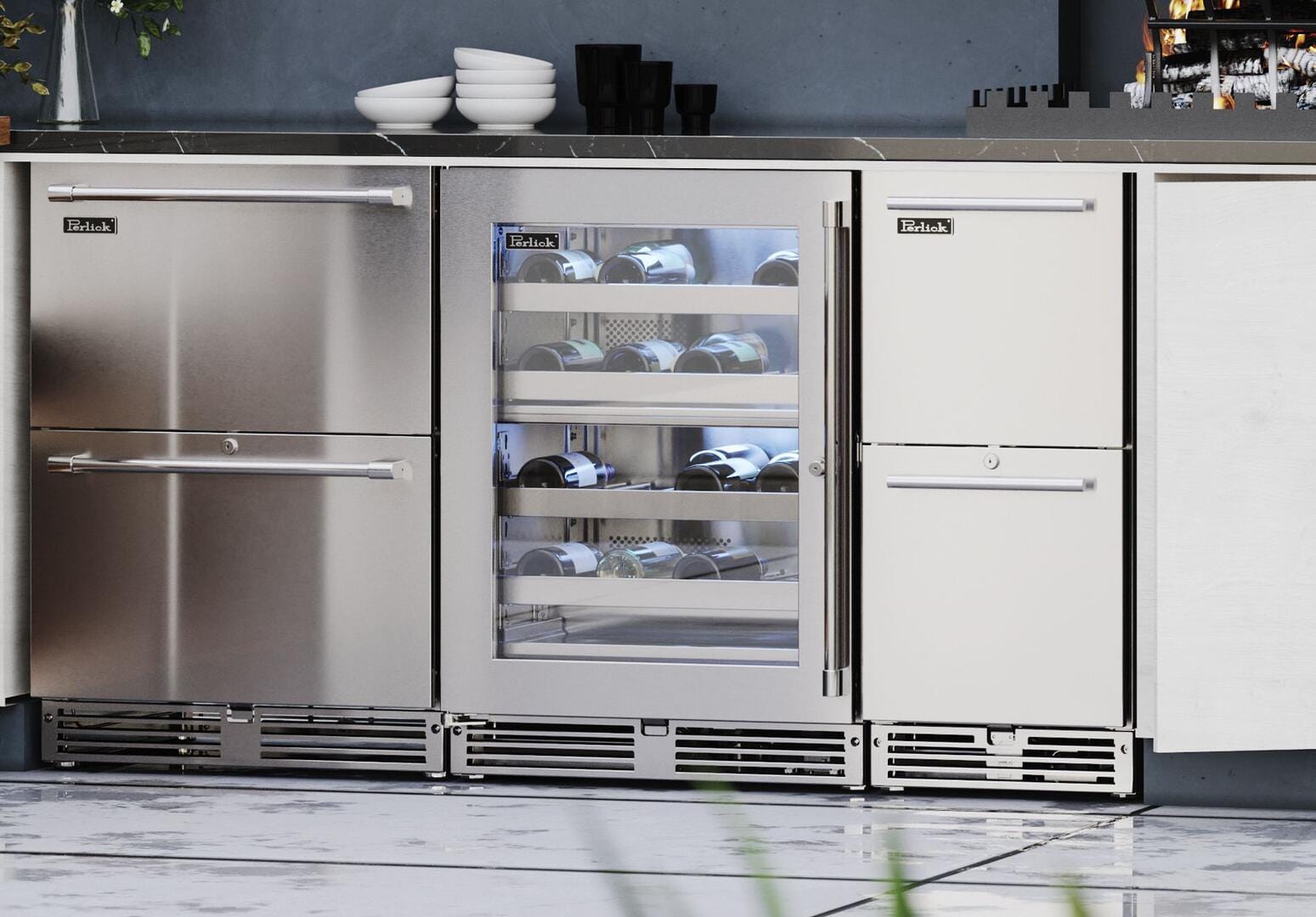 Perlick 24 inch Signature Series Built-In Wine Cooler HP24DM-4-3 Wine Coolers Luxury Appliances Direct