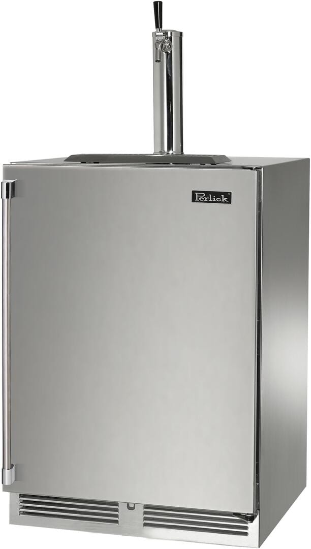 Perlick 24" Signature Series 5.2 cu ft Beer Dispenser HP24TM-4-1-1 Kegerators HP24TM-4-1R-1 Luxury Appliances Direct