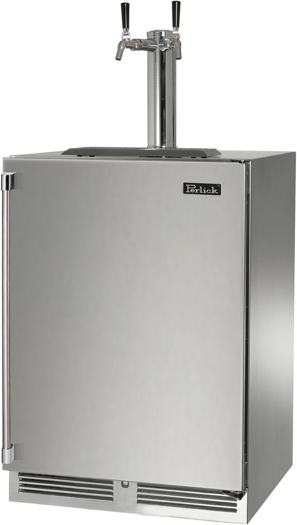 Perlick 24" Signature Series 5.2 cu ft Beer Dispenser HP24TM-4-1-2 Kegerators HP24TM-4-1R-2 Luxury Appliances Direct