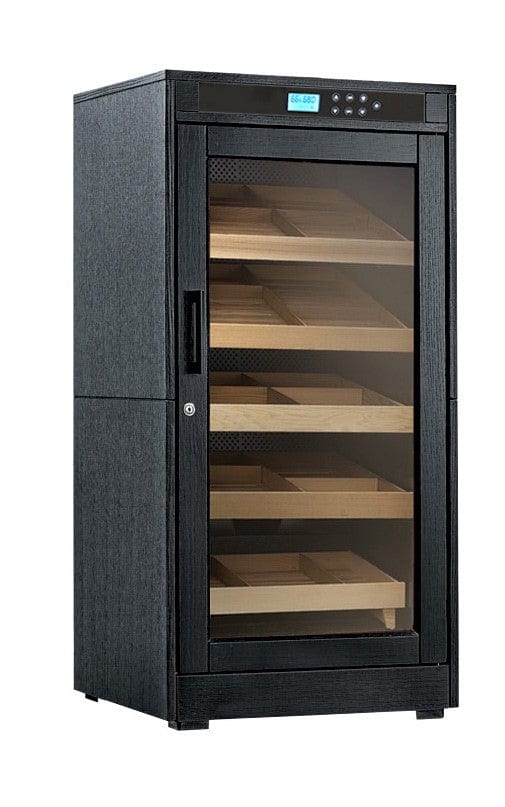 Prestige Import Group 4 Storage Shelf Electric Climate/Humidity Controlled Cabinet (Black Oak) RDFDLT/CNBS Cigar Humidors RDFDLT/CNBS Luxury Appliances Direct