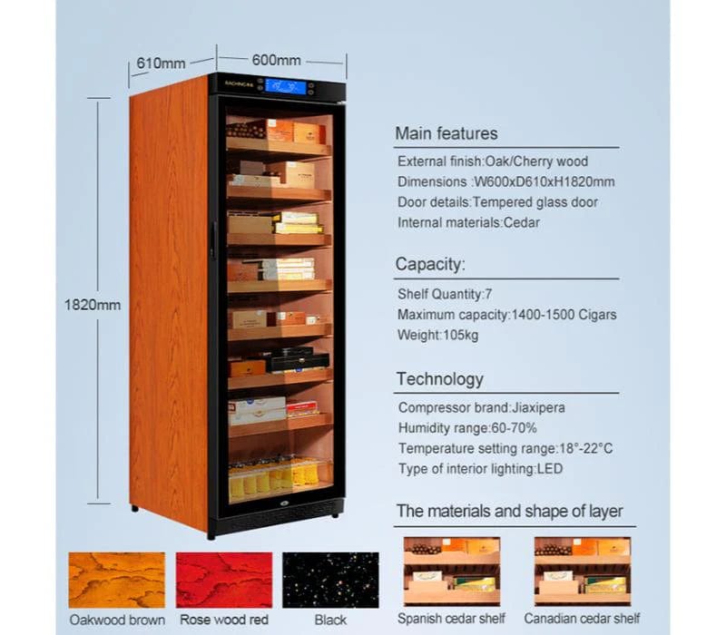 Raching C380A Electronic Commercial Cigar Humidor Cabinet Cigar Humidors Luxury Appliances Direct