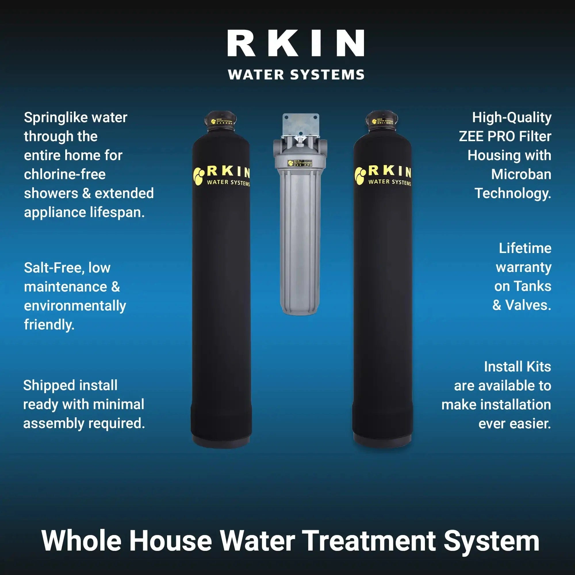 RKIN OnliSoft Pro Salt-Free Water Softener and Whole House Carbon Filter System Water Systems Luxury Appliances Direct