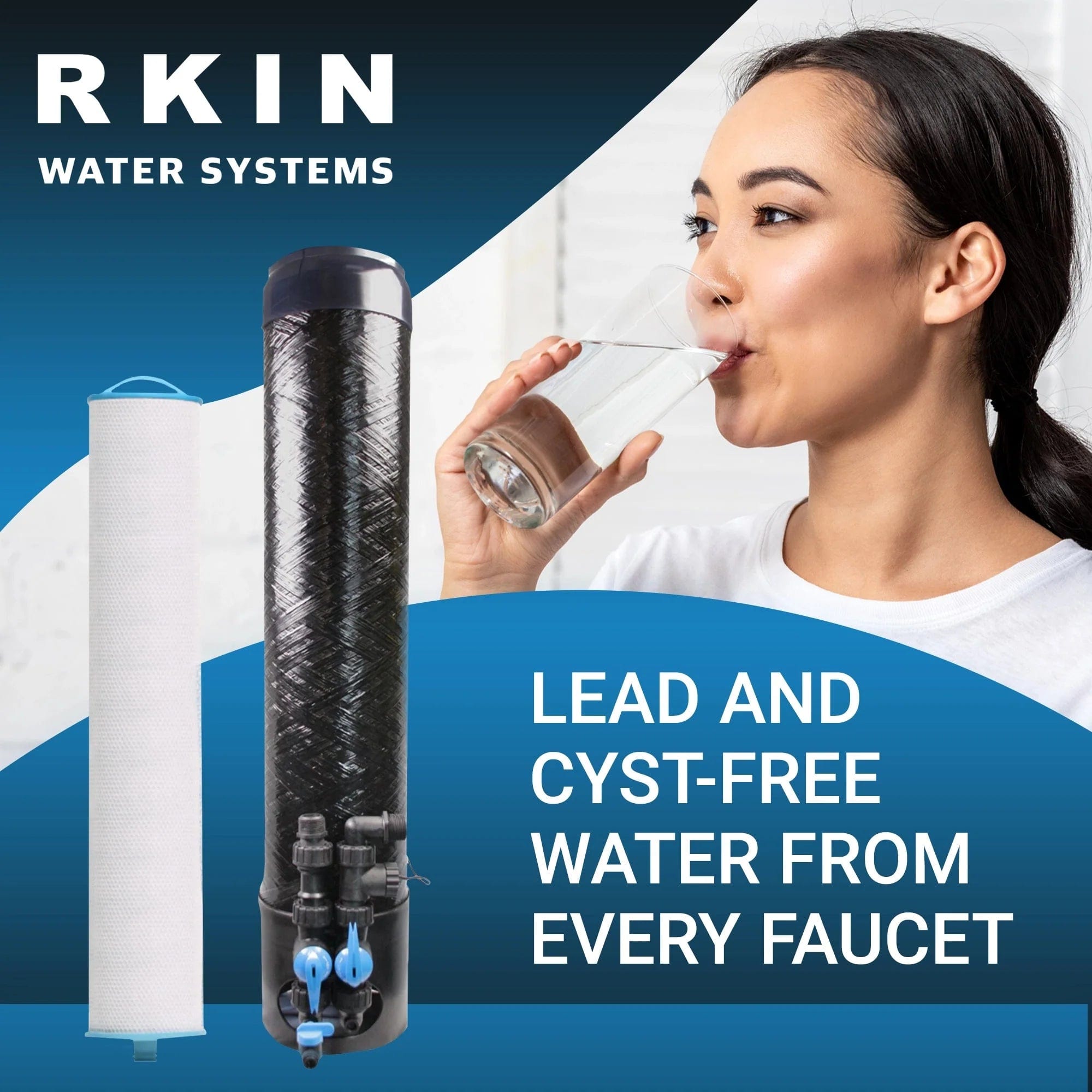 RKIN OP1L Certified Whole House Lead, Cyst, PFOA, and PFOS Water Filter System Water Systems Luxury Appliances Direct