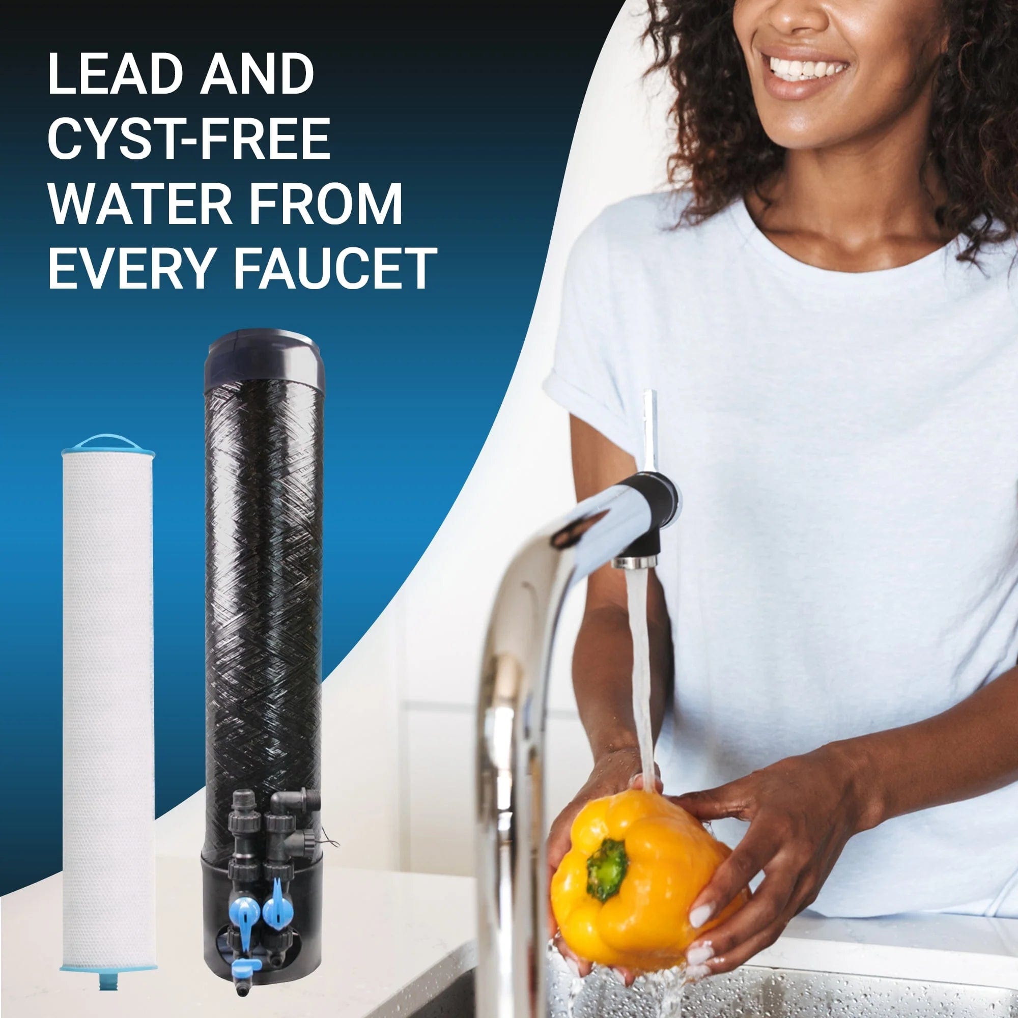 RKIN OP1L Certified Whole House Lead, Cyst, PFOA, and PFOS Water Filter System Water Systems Luxury Appliances Direct