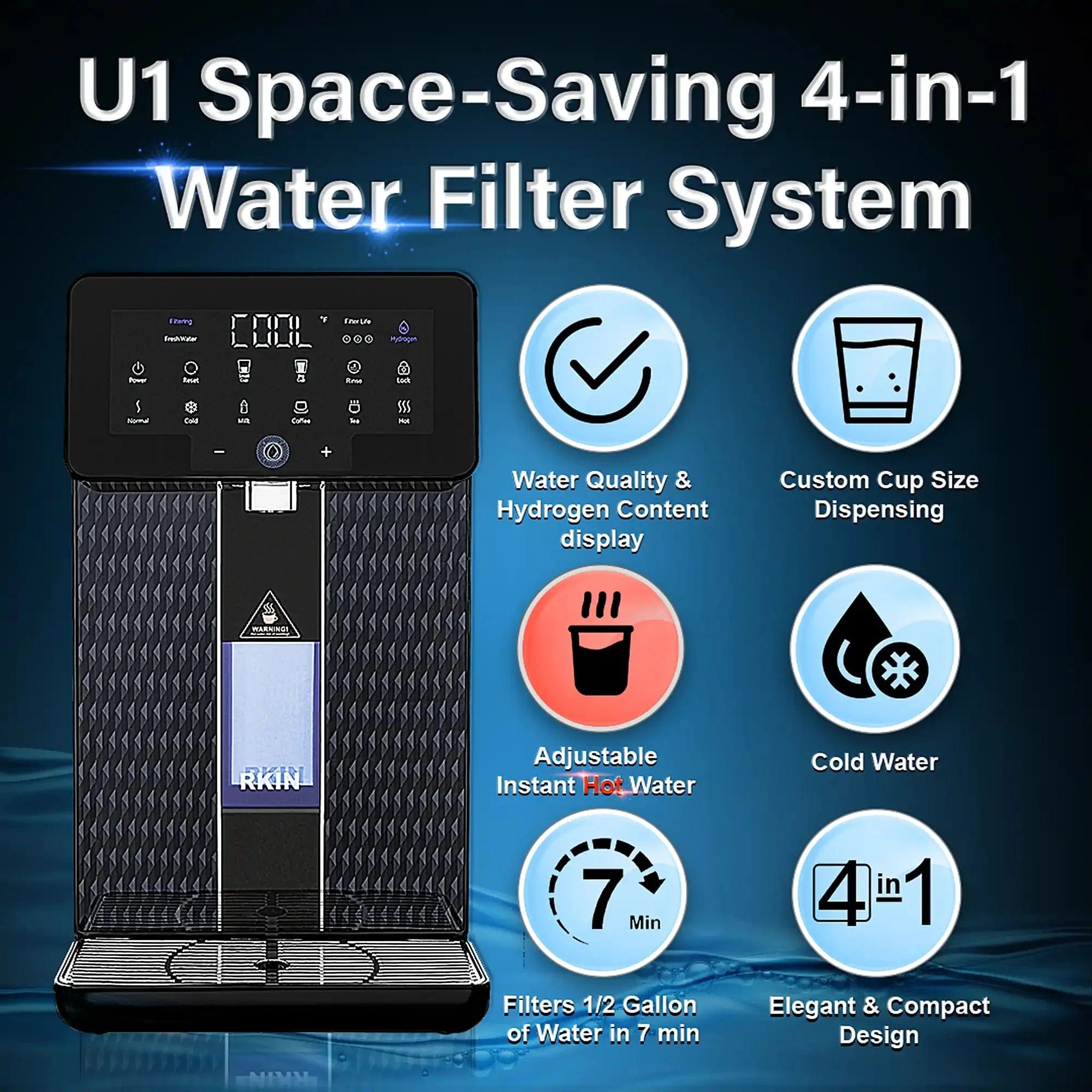 RKIN U1 Space-Saving 4-in-1 Water Filter System Water Systems RKIN-U1-REF Luxury Appliances Direct