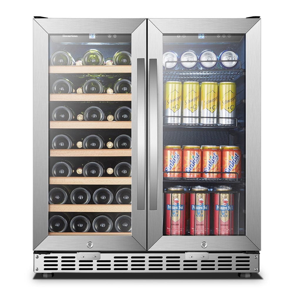 Sinoartizan 30" Dual Zone Stainless Steel Wine and Beverage Coolers ST-66B Wine/Beverage Coolers Combo ST-66B Luxury Appliances Direct