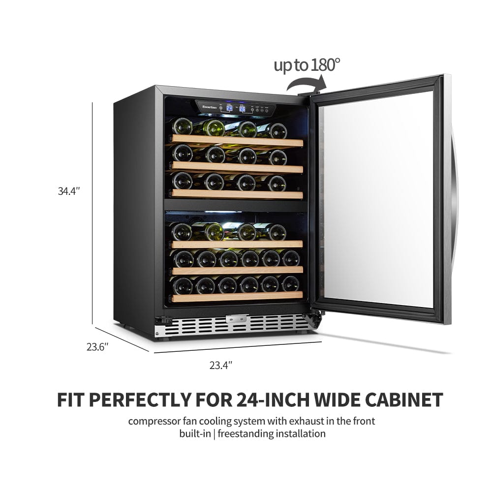 Sinoartizan 44 Bottles Dual Zone Stainless Steel Wine Coolers ST-54D Wine Coolers ST-54D Luxury Appliances Direct