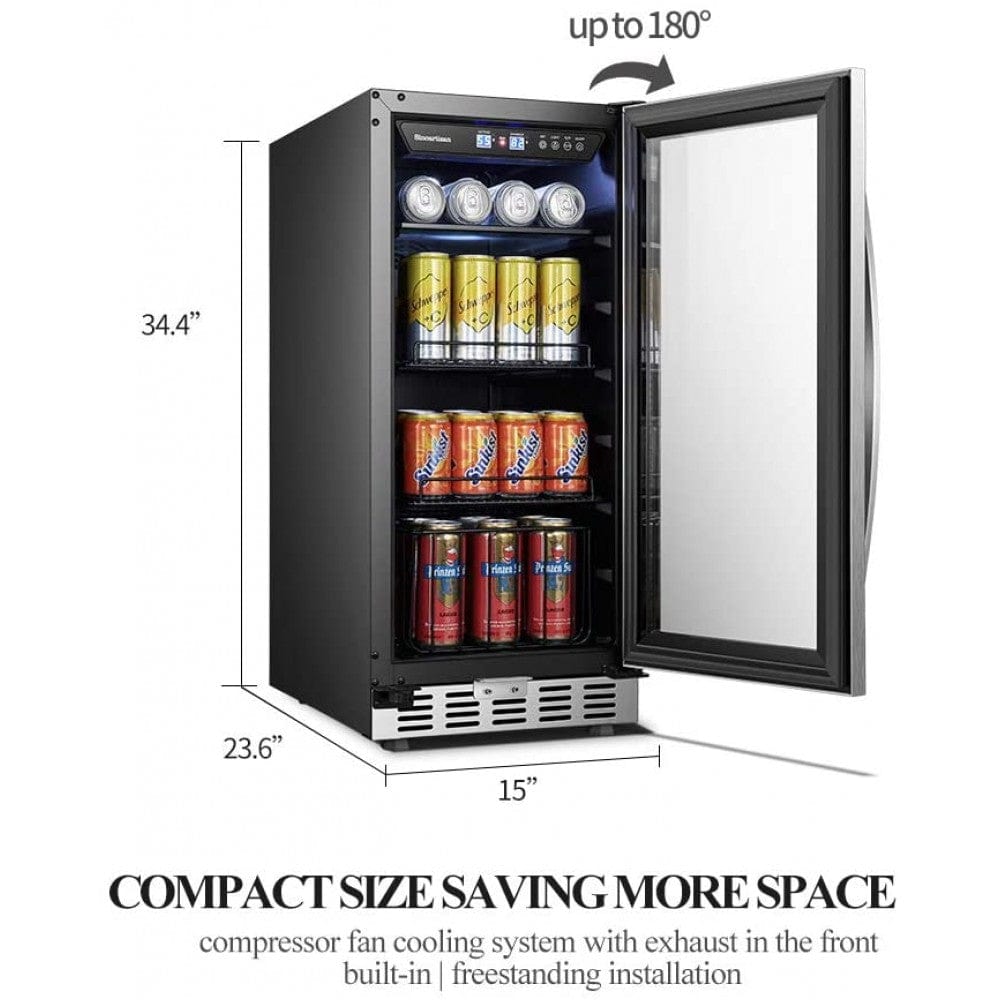 Sinoartizan 70 Cans Single Zone Stainless Steel Beverage Coolers ST-33BC Beverage Centers ST-33BC Luxury Appliances Direct
