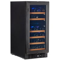 Smith & Hanks 32 Bottle Black Stainless Under Counter Dual Zone Wine Cooler RW88DRBSS Wine Coolers RE55006 Luxury Appliances Direct