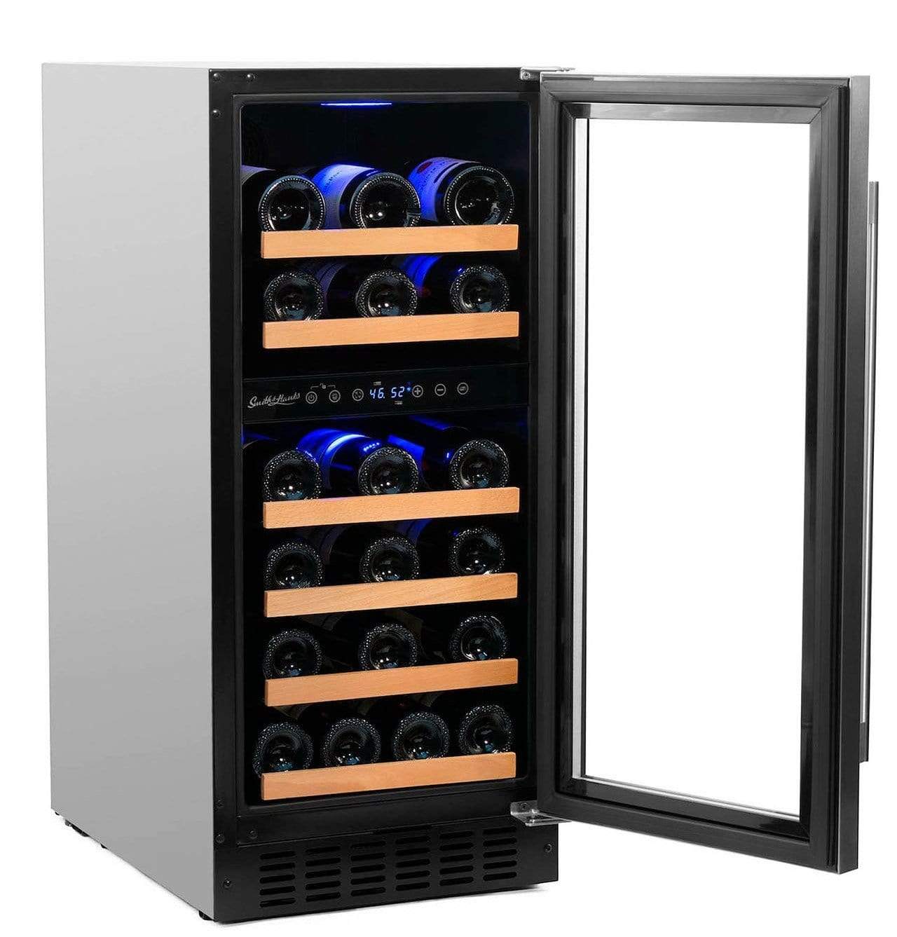 Smith & Hanks 32 Bottle Dual Zone Stainless Steel Wine Fridge RW88DR Wine Coolers RE100006 Luxury Appliances Direct