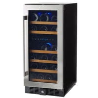 Smith & Hanks 32 Bottle Premium Dual Zone Under Counter Wine Cooler RW88DRE Wine Coolers RE100061 Luxury Appliances Direct